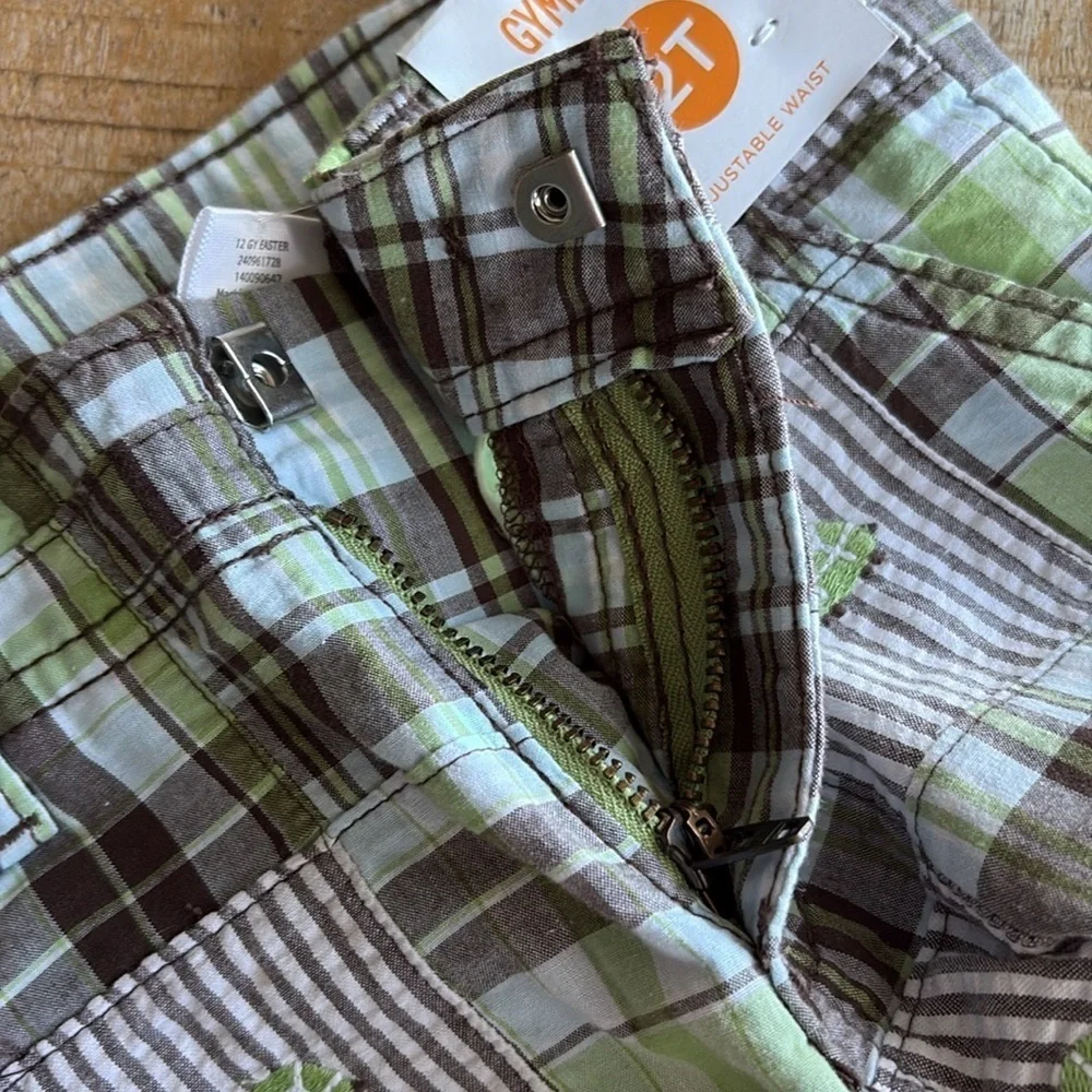 NWT Gymboree Boys Plaid Turtle Shorts 2t
